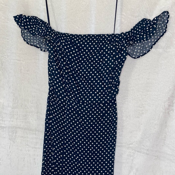 Lulus Off the Shoulder Polkadot Maxi Dress - Picture 3 of 4